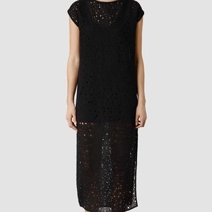 All Saints Zepetelli Long Dress in Black